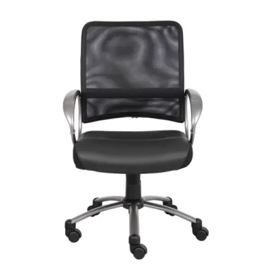 Mesh Back with Pewter Finish Task Chair Black - Boss Office Products image {1}