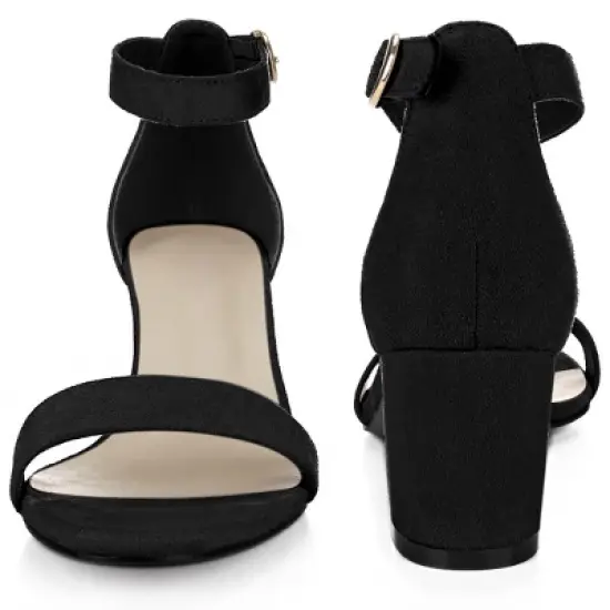 Perphy Ankle Strap Open Toe Block Heels Sandals for Women image {2}