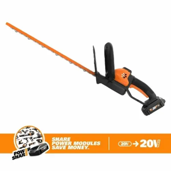Worx WG261 20V Power Share 22" Cordless Hedge Trimmer image {3}