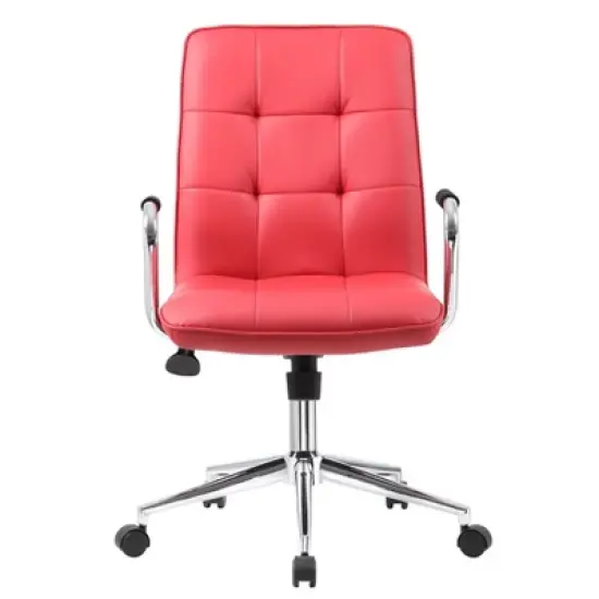 Modern Office Chair with Chrome Arms Red - Boss Office Products image {2}