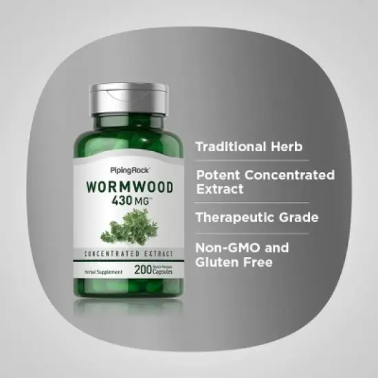 Piping Rock Wormwood 430 mg | 200 Capsules image {3}
