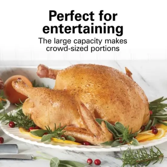 Hamilton Beach 20Qt Roaster Oven 32210: Metal, 3 Settings, 1450W, Bakes & Roasts, Hand Wash, Black, Slow Cooker Function image {6}