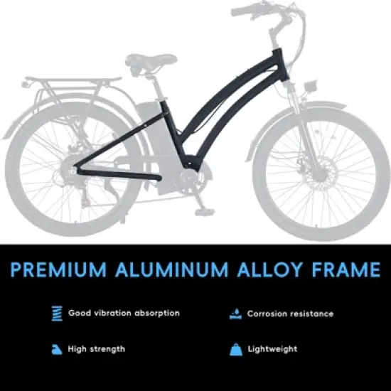 Garvee 26 Inch Electric Bike for Adults Mountain Electric Bicycle 7 Speed Ebike for Men Women, Dark Gray image {4}