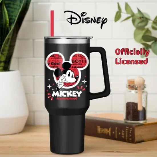 Silver Buffalo Disney Mickey Mouse "Current Mood" Stainless Steel Tumbler | Holds 40 Ounces image {3}
