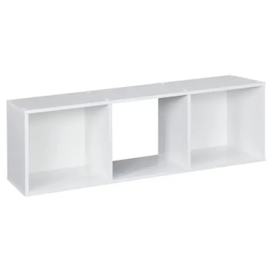 Closetmaid Wooden Decorative Stackable Horizontal Vertical 3 Cube Shelving Unit Storage Organizer Cubeical for Living Room, Bedroom, or Office, White image {1}