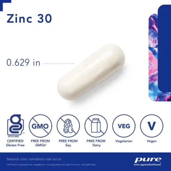 Pure Encapsulations Zinc 30 mg - Immune System Support, Growth and Development, Wound Healing, Prostate, and Reproductive Health image {2}