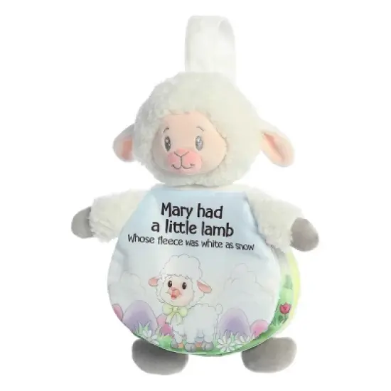 ebba Small Mary Had A Little Lamb Story Pals Educational Baby Stuffed Animal White 9" image {4}