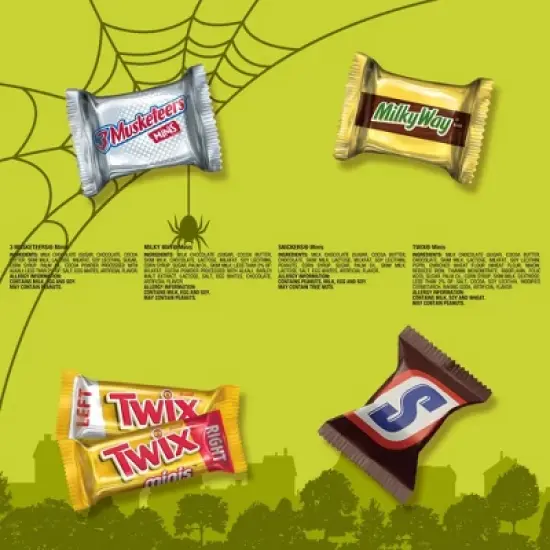 Mars - Snickers, Twix, Milky Way & 3 Musketeers Minis Halloween Milk Chocolate Candy Assortment Bulk Bag - 41.79oz/150ct image {6}