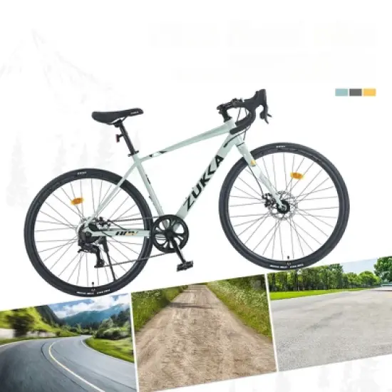 INFURNIC Bicycles, 27.5 Inch Road Bike for Women and Men, 7 Speed Road Bike, Green, 68.8"*26.37"*39.37" image {4}