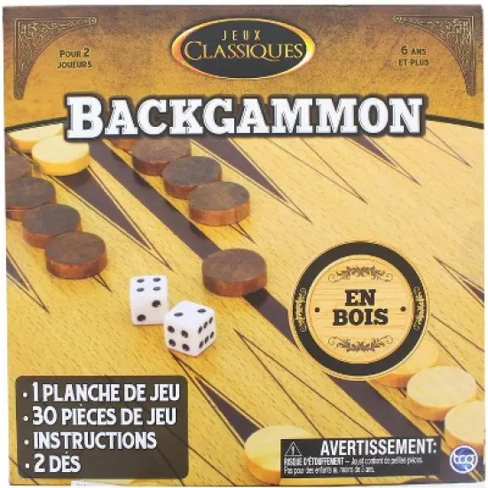 The Canadian Group Classic Games Wood Backgammon Set | Board & 30 Game Pieces image {1}