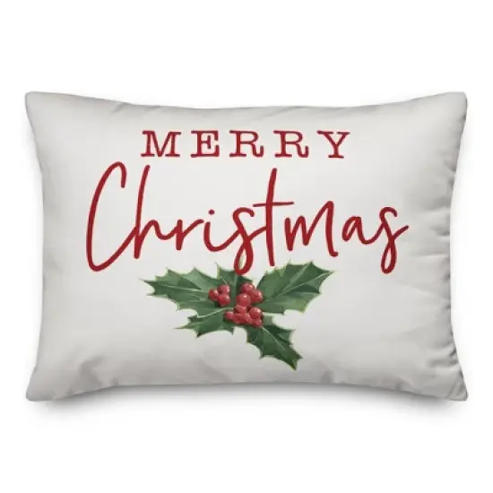 Creative Products Merry Christmas Poinsettia 14x20 Indoor / Outdoor Pillow image {3}