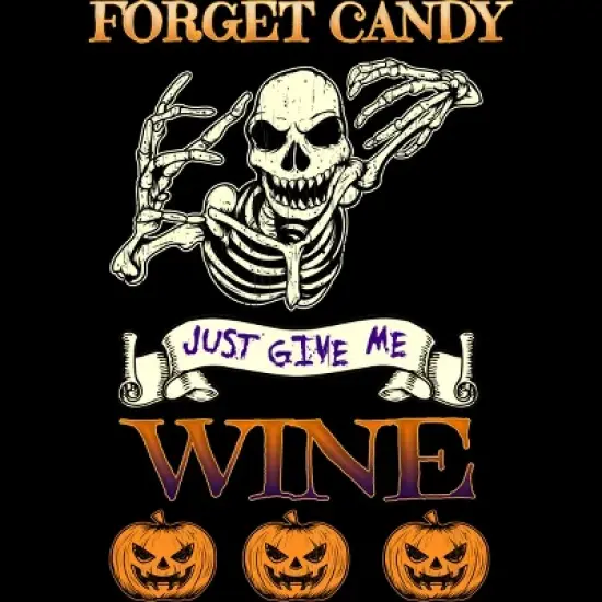 Men's Design By Humans Halloween Costume Forget Candy Just Give Me Wine Gift By TeeShirtMadness Tank Top image {1}