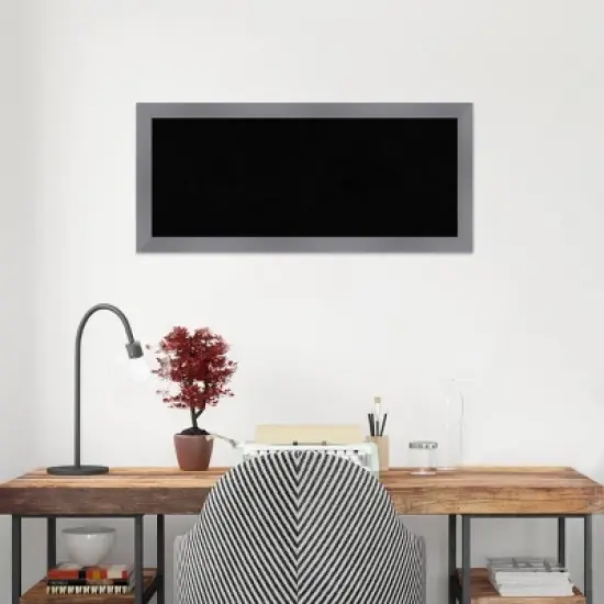32"x14" Edwin Wood Frame Black Cork Board Gray - Amanti Art: Wall Mounted, Bulletin Display, Office Decor image {8}