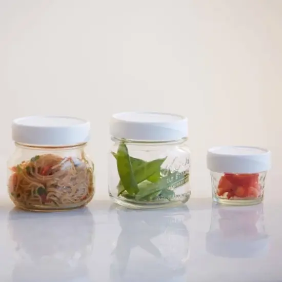 iLIDS 3pk Wide Mouth Storage Lid - White: Polypropylene, Dishwasher-Safe, Cold Beverage Jar Accessories image {3}
