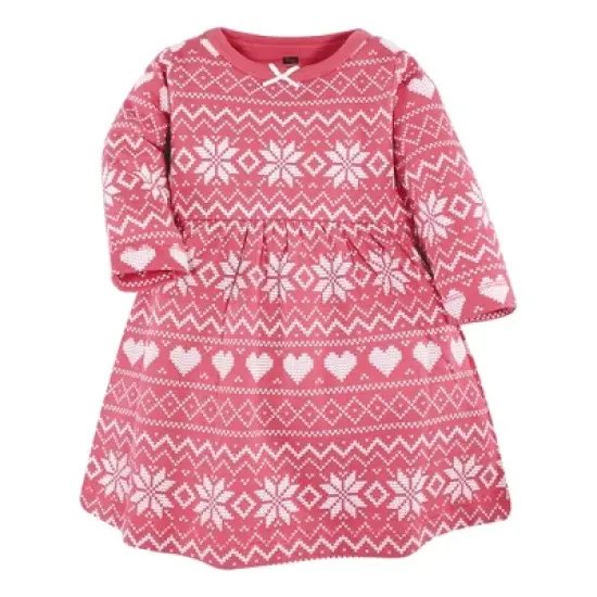 Hudson Baby Infant and Toddler Girl Cotton Dresses, Pink Moose Bear image {3}
