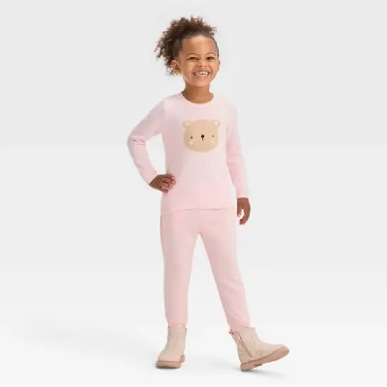 Toddler Girls' Bear Face Pullover Sweater - Cat & Jack&trade; Pink image {2}