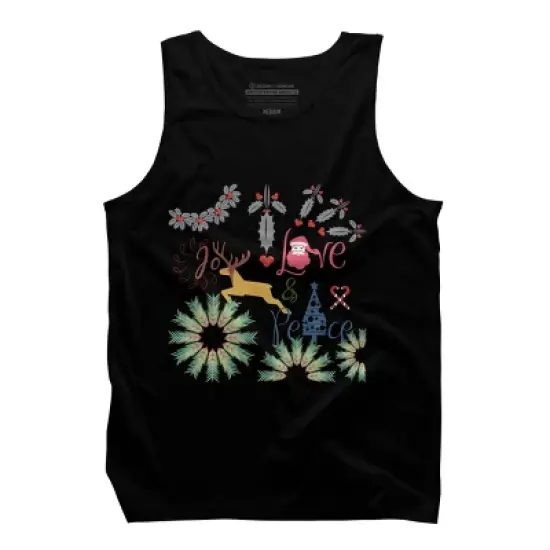 Men's Design By Humans Colorful Christmas Collage  By famenxt Tank Top image {4}