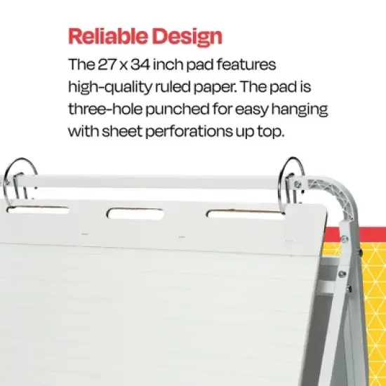 School Smart Ruled Easel Pad Paper, 34 x 27 Inches, 50 Sheets Each, Pack of 4 image {4}