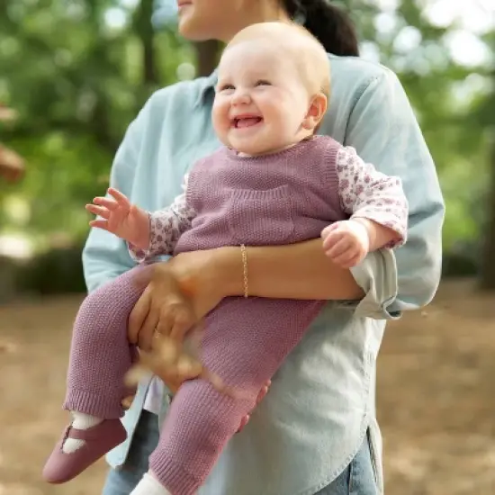 Carter's Just One You&reg; Baby Girls' 2pc Floral Long Sleeve Shirt and Sweater Overall Set - Plum image {5}