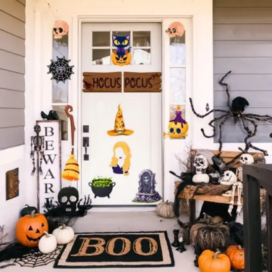 FUN LITTLE TOYS 18 PCS Halloween Witch Theme Decor Including Skull, Black Cat, Pumpkin for Halloween Decorations Party Suppliers image {3}