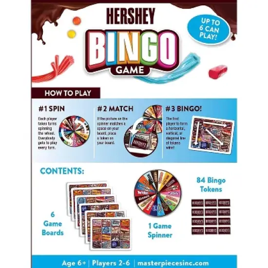 MasterPieces Inc Hershey Bingo Game | 2-6 Players image {1}