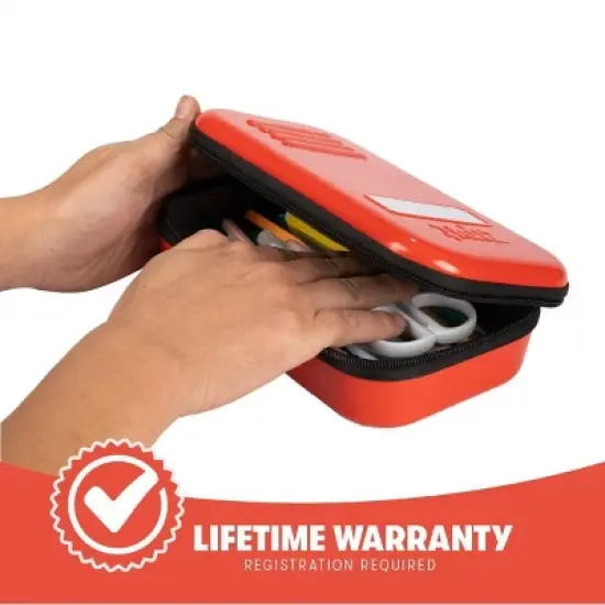 ZIPIT Lock Pencil Case for Kids, Red Pencil Box image {5}