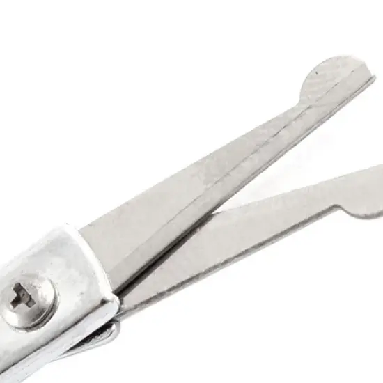 Unique Bargains Round-Tip Eyebrow Scissors Silver Tone 3.3" x 1.6" x 0.08" 2 Pcs image {2}