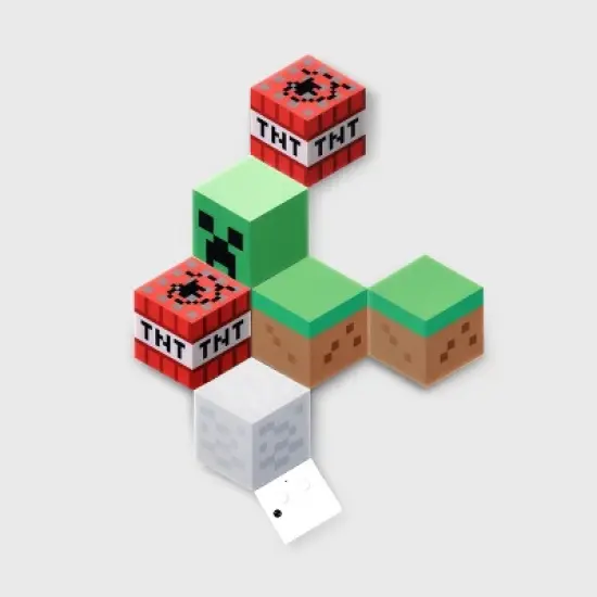 Minecraft MOB and Blocks LED RGB Panel Set of 6 Novelty Wall Lights image {1}