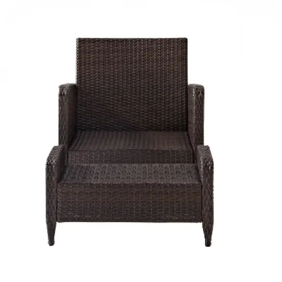 Kiawah 2pc Wicker Patio Chair with Ottoman Seating Set - Crosley image {8}