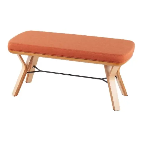 42" Folia Bench Polyester/Wood Natural/Orange - LumiSource image {2}