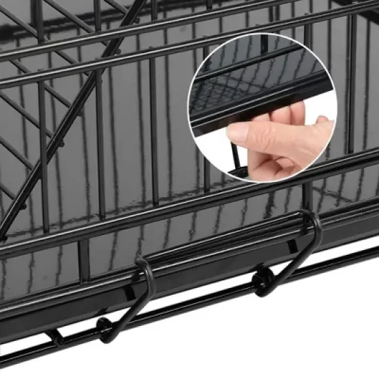 Yaheetech 4 Tiers Rolling Metal Cat Cage on Wheels Black image {6}