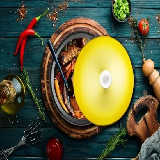 Bruntmor 4 Quart All Clad Tagin Cooking Pot - Dish With Yellow Colour Diffuser image {2}