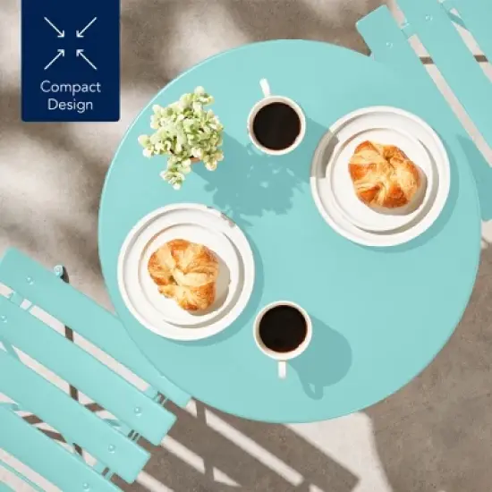 Best Choice Products 3-Piece Small Bistro Set, Folding Patio Furniture Set of 2 Chairs and Table image {5}