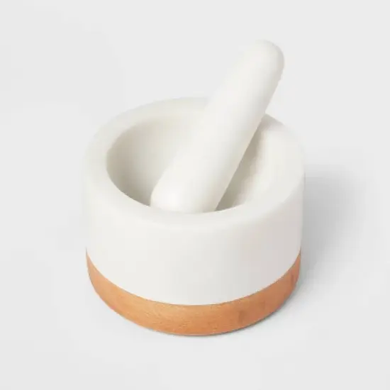 Marble/Wood Mortar and Pestle - Threshold&trade; image {2}