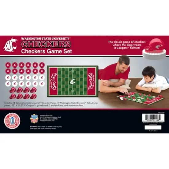 MasterPieces Officially licensed NCAA Washington State Cougars Checkers Board Game for Families and Kids ages 6 and Up image {3}