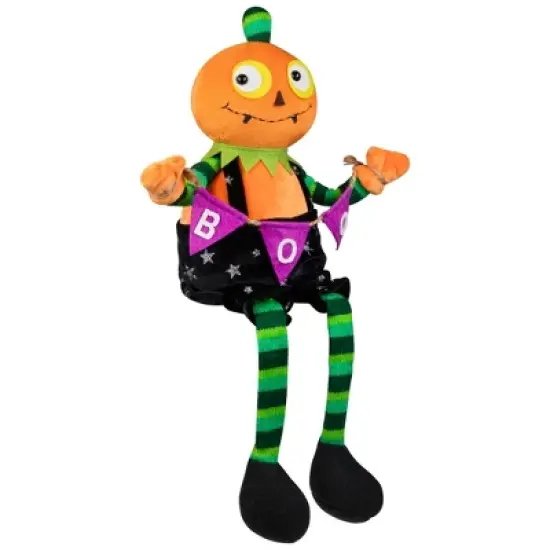 Northlight Jack O Lantern Halloween Decoration with Boo Banner- 14" image {2}