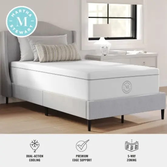 Martha Stewart SleepComplete 12" Firm Hybrid Pocket Spring and Foam Dual-Action Cooling Mattress with Soft Breathable CoolWeave Jacquard Knitted Top image {8}