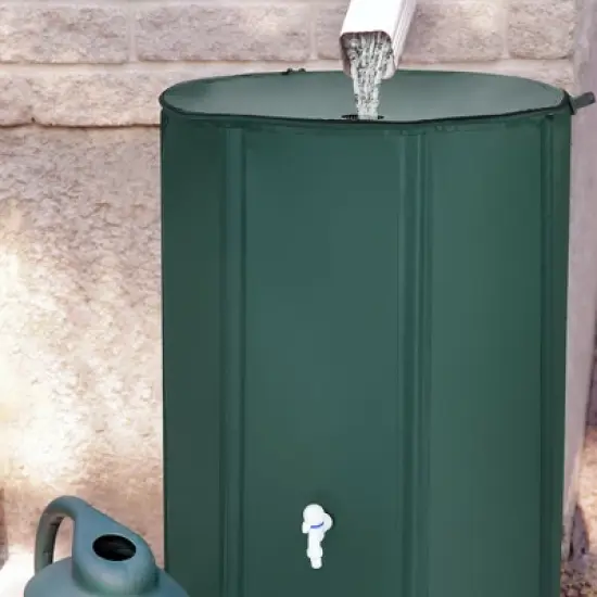 Costway 100 Gallon Portable Rain Barrel Water Collector Collapsible Tank w/Spigot Filter image {2}