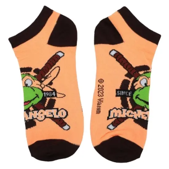 TMNT Retro Cartoon Turtle Team 5-Pack Women's Ankle Socks image {2}