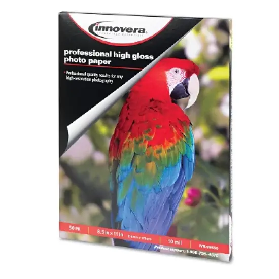 Innovera 8.5" x 11" High-Gloss Photo Paper (50 Sheets/Pack) image {1}