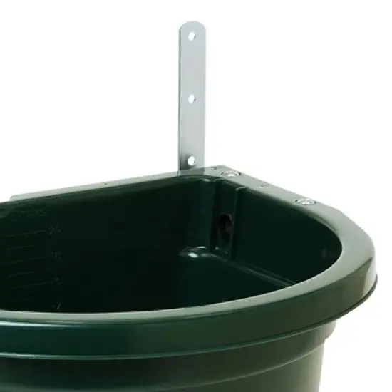 Little Giant 20 Quart Heavy Duty Mountable Plastic Fence Feeder Bucket for Feeding Small Livestock and Pets at Home or Farm, Green image {3}