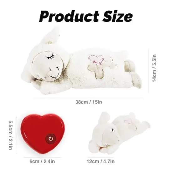 Allforpaws Pups Dog Toys, Puppy Soothing Heartbeat Warm Bear Comfort Dog Sleep Aid Plush Toy, Sheep image {7}