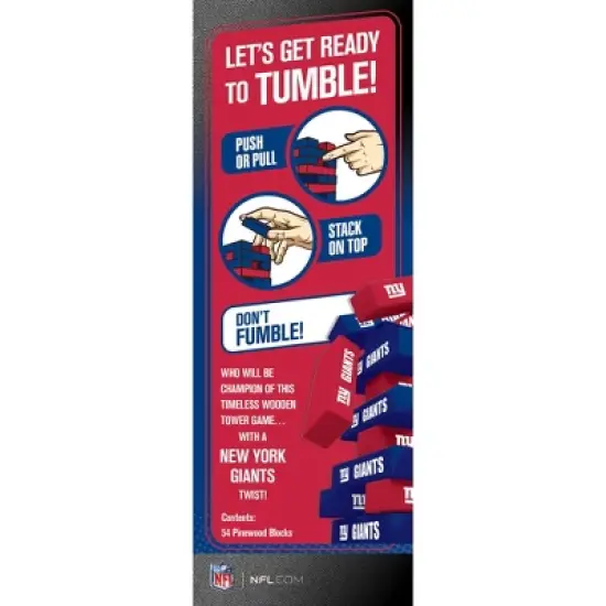 MasterPieces Real Wood Block Tumble Towers - NFL New York Giants image {3}