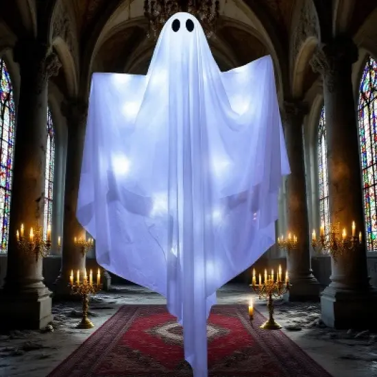 Joyfy Halloween Hanging Ghost Outdoor Decoration, 47&rdquo; LED Light Hanging Ghost Halloween Hanging Decoration for Indoor Outdoor Party Decor image {10}