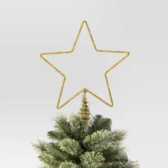 10in LED Lit Dewdrop Glitter Metal Open Star Christmas Tree Topper - Wondershop&trade; image {2}