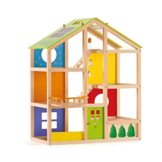 Hape Wooden All Season/4 Season 6 Tier Unfurnished Dollhouse Kids Play House for Children Ages 3 Years and Up, Multicolored image {6}