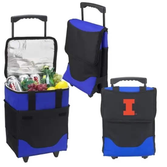 NCAA Illinois University Fighting Illini  Folding Rolling Soft Sided Cooler - 32 Can image {4}