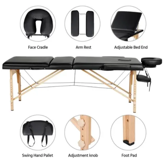 Yaheetech 3 Folding Massage Tables Adjustable Massage Bed image {3}