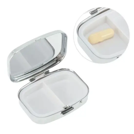 Unique Bargains 2 Compartments Square Pill Case 1 Pc image {2}