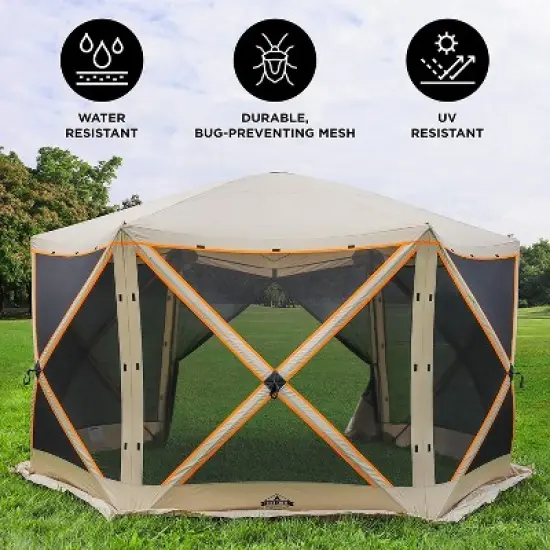 Hike Crew Outdoor Screened Instant Pop Up Gazebo Tent for Camping image {1}